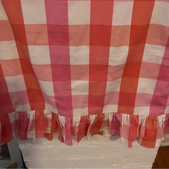 J.Crew Factory Pink & Tangerine Gingham Skirt - Picture 3 of 5